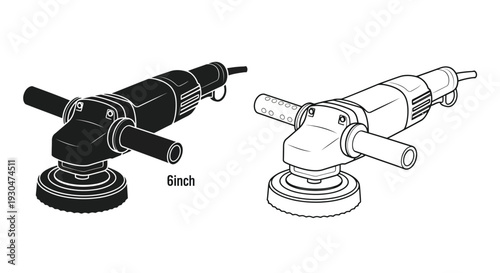 Two electric polishers one black and one white with circular pads