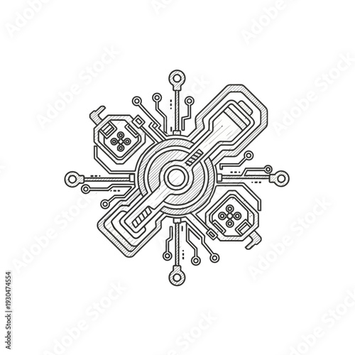 Circuit Board Design Element Illustration.