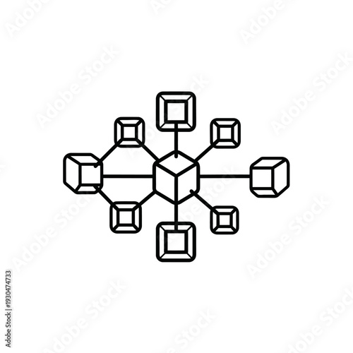 Geometric Network Structure with Cubes and Lines.