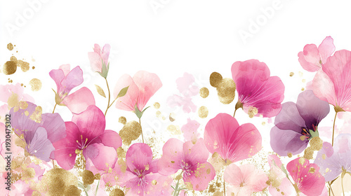 Wallpaper Mural watercolor botanical Sunflower flowers texture template background.Elegant wedding invitation card background . Minimal hand painted Design for wedding or Valentine's Day Torontodigital.ca