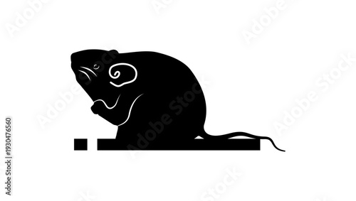 mouse sculpture, black isolated silhouette