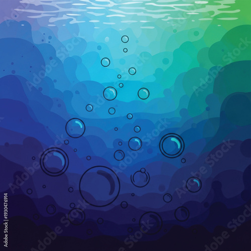 Vector underwater bubbles background