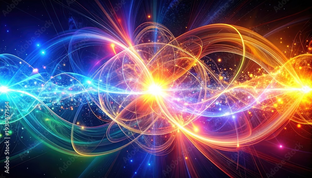 Fototapeta premium Vibrant Abstract Light Trails and Swirls.