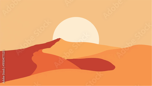 Desert landscape. Desert dunes. Illustration of a desert landscape. Vector illustration.