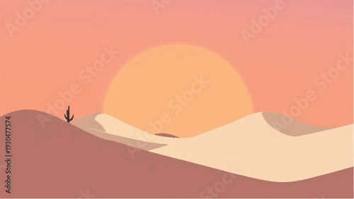 Desert landscape. Desert dunes. Illustration of a desert landscape. Vector illustration.