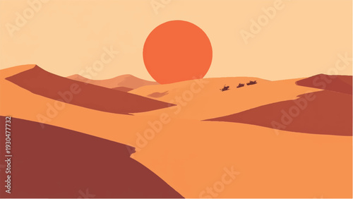 Desert landscape. Desert dunes. Illustration of a desert landscape. Vector illustration.