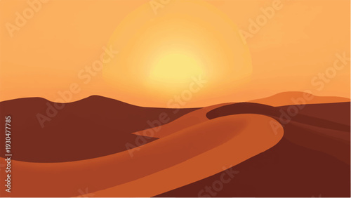 Desert landscape. Desert dunes. Illustration of a desert landscape. Vector illustration.