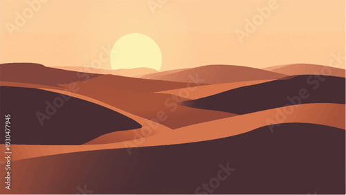 Desert landscape. Desert dunes. Illustration of a desert landscape. Vector illustration.
