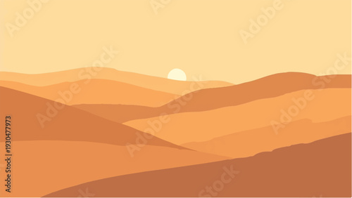 Desert landscape. Desert dunes. Illustration of a desert landscape. Vector illustration.