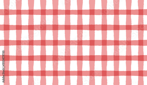 A red and white checkered tablecloth on a white background