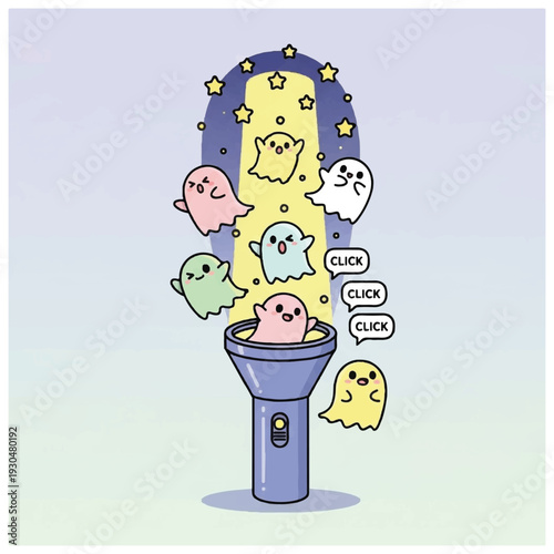 Fényképezés Microphone with ghosts and stars coming out.