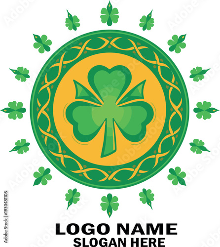 Saint Patrick's Day logo vector logo icon vector art white background .