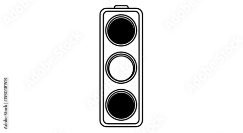 A simple traffic light with red, yellow, and green lights
