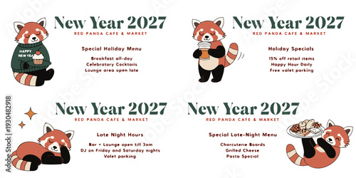 New Year 2027 – Red Panda Café & Market Specials, Holiday Menu, Late‑Night Events & Festive Offers