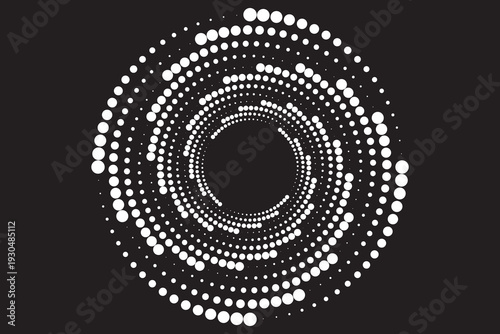 3D white techno background. Big data visualization on dark space with dotted lines shape decoration. Modern graphic design element dots circle style concept for banner, flyer, card. modern