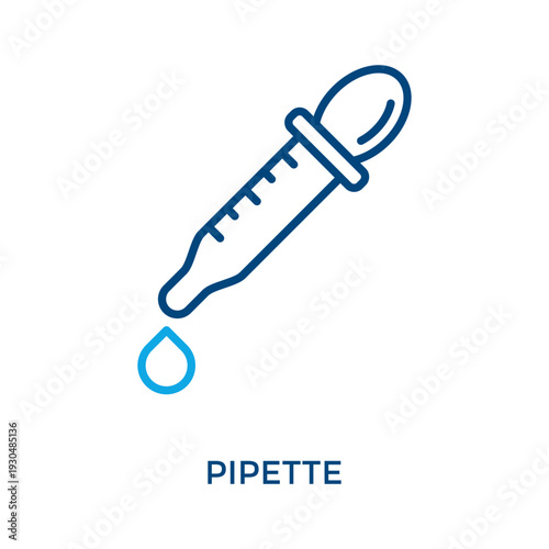 Pipette Icon Outline Color Style. Vector Illustration For Graphic Design