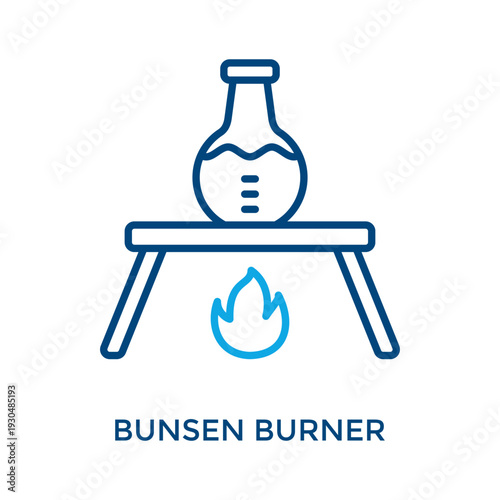 Bunsen Burner Icon Outline Color Style. Vector Illustration For Graphic Design