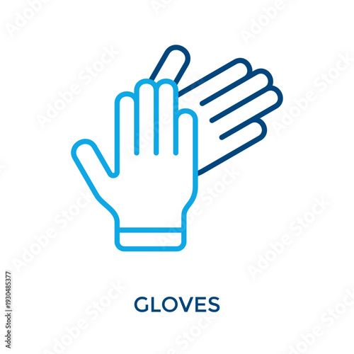 Gloves Icon Outline Color Style. Vector Illustration For Graphic Design