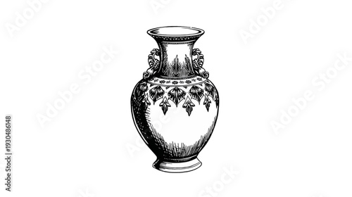antique vase with black and white colors