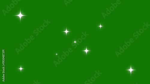 Twinkle stars starlight on chroma key black screen alpha channel. Glowing stars sparkle, magical, and decorative projects shiny Optical flare light on twinkle stars glitter.4k Animation