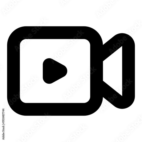Modern play button icon for video content creation