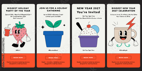Holiday & New Year 2027 Event Invitations – Cute Character Designs for Parties, Gatherings & Celebrations