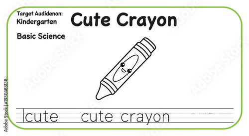 Cute Crayon Drawing for Kindergarten Basic Science Education