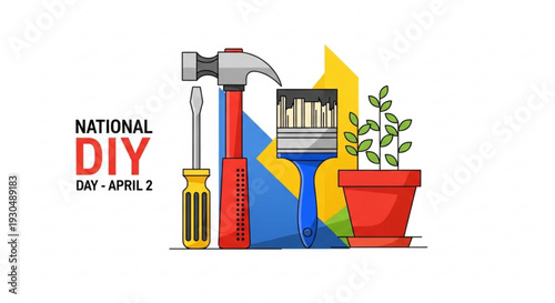 National diy day with tools and equipment for home improvement and repair projects