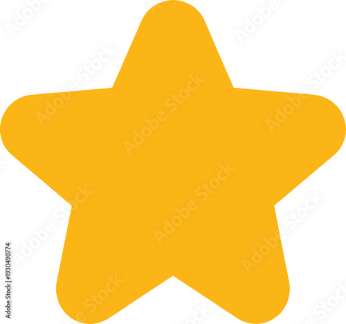 Yellow star on white background shape symbol