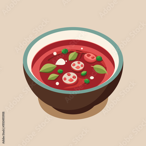 A Delicious Bowl of Borscht Soup