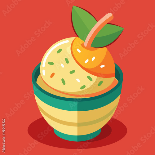 A Delicious Kulfi Dessert in a Colorful Bowl