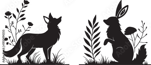 black silhouette of a deer