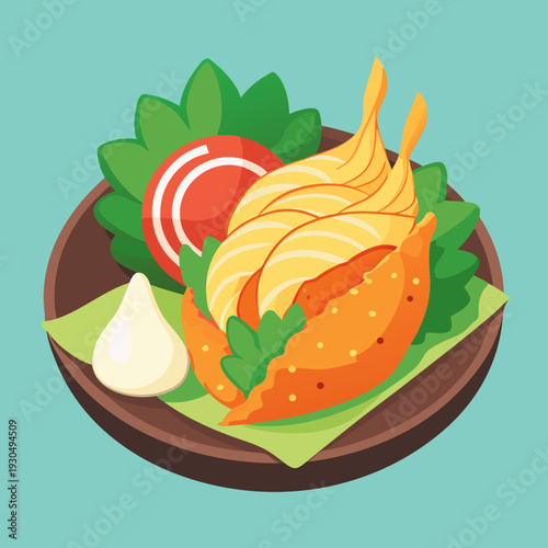 Delicious Japanese Tempura Dish with Sauce