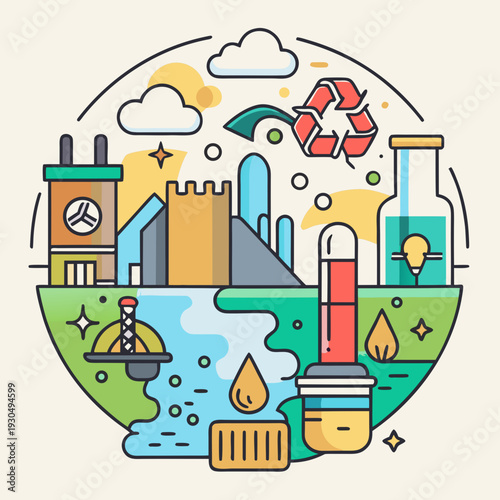 Environmental Pollution and Industry Concept Illustration