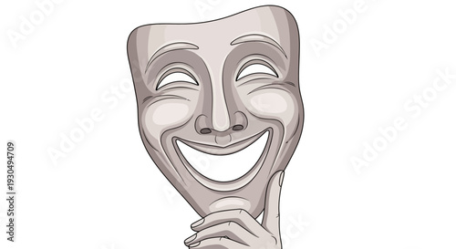 Theater Comedy Mask Illustration Representing Acting Performance Drama Entertainment Artistic Expression Creativity and Cultural Stage Concept in Detailed 3D Style
