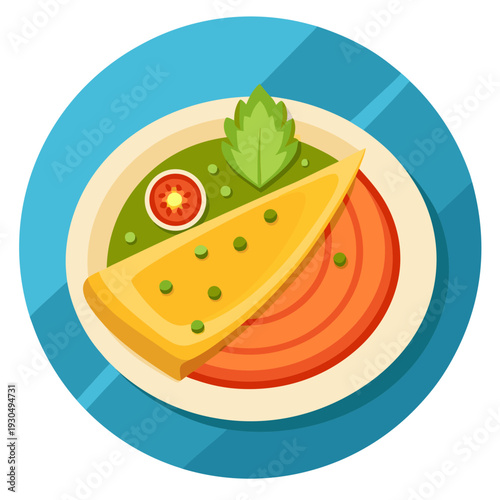 Indian Dosa Dish on a Plate