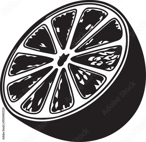 slice of lemon on white background