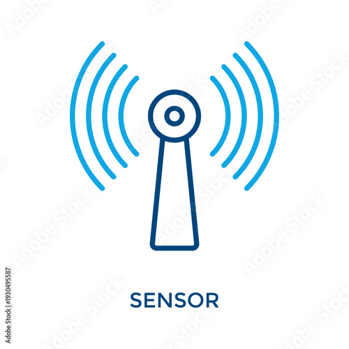 Sensor Icon Outline Color Style. Vector Illustration For Graphic Design