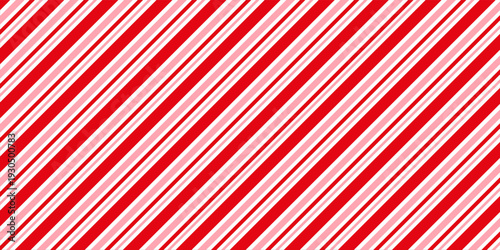 Candy cane Christmas background, peppermint diagonal stripes print seamless pattern