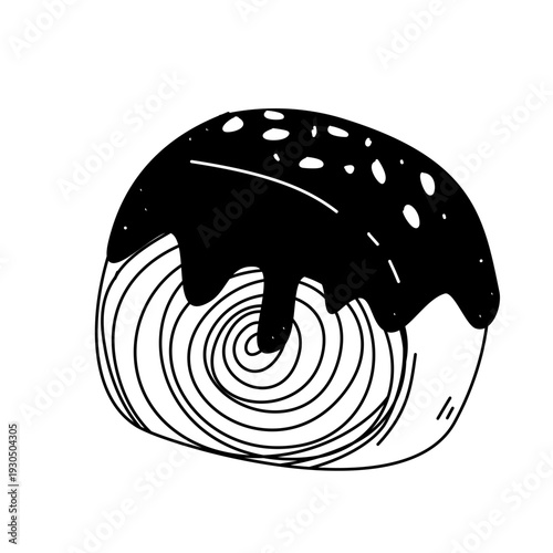 vector illustration of cromboloni pastry