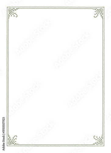 Art Nouveau irregular double ruled rectangular frame with small stylized foliate corner ornaments