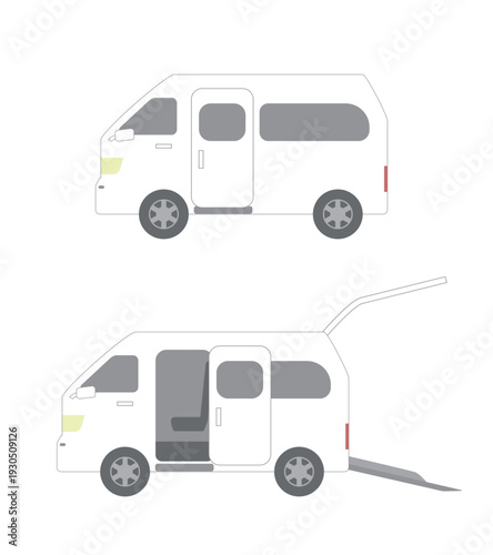 横から見た白色の福祉車両