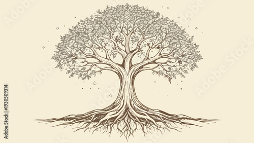 Tree of life illustration representing growth and connection