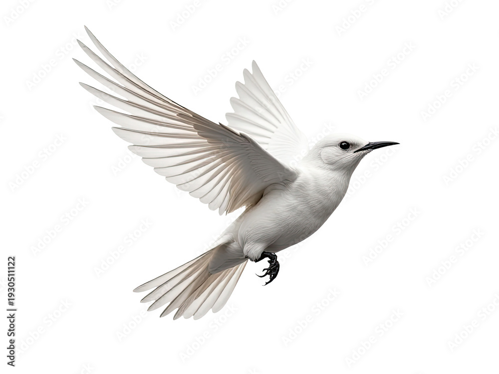 Obraz premium A white bird soaring through clear blue skies