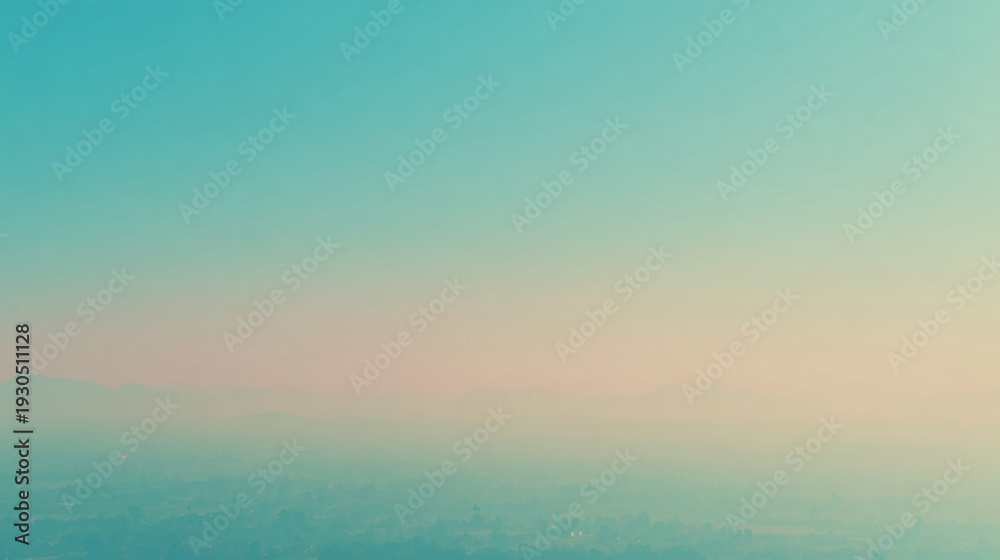 Obraz premium Misty horizon landscape with soft pastel gradient sky