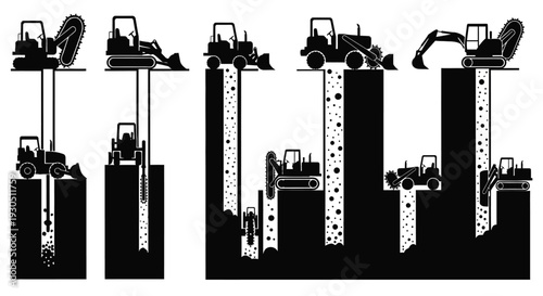 Construction elevator shaft machinery illustration