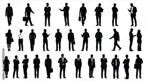 Comprehensive Set of 60 Diverse People Silhouettes.