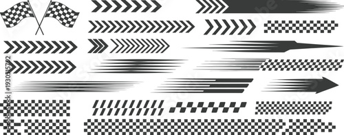 Racing Arrow Graphics and Checkered Flags