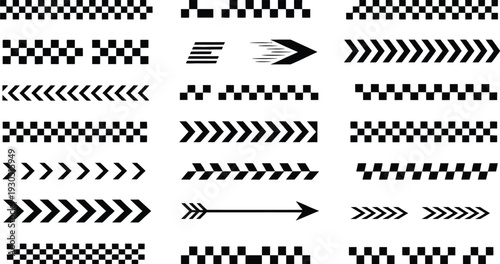 Black and White Arrow Patterns and Shapes