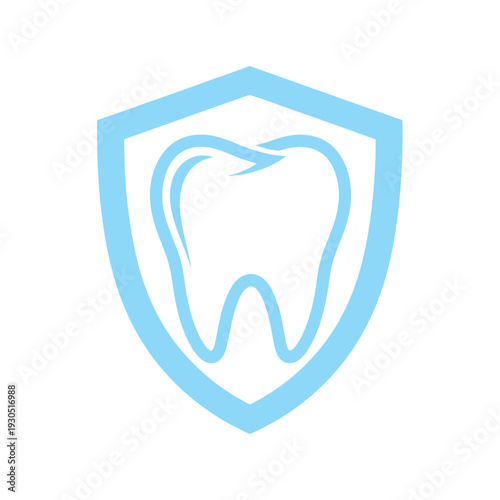 Dental Care Tooth Protection Shield Icon.